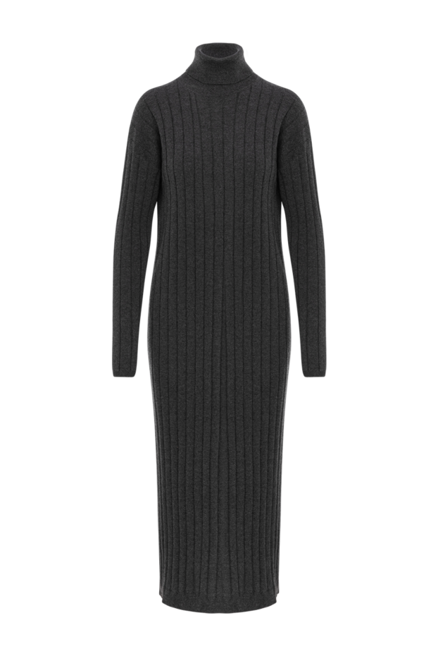 Brunello Cucinelli knitted grey cashmere dress with a textured knit effect 191340 - photo 1