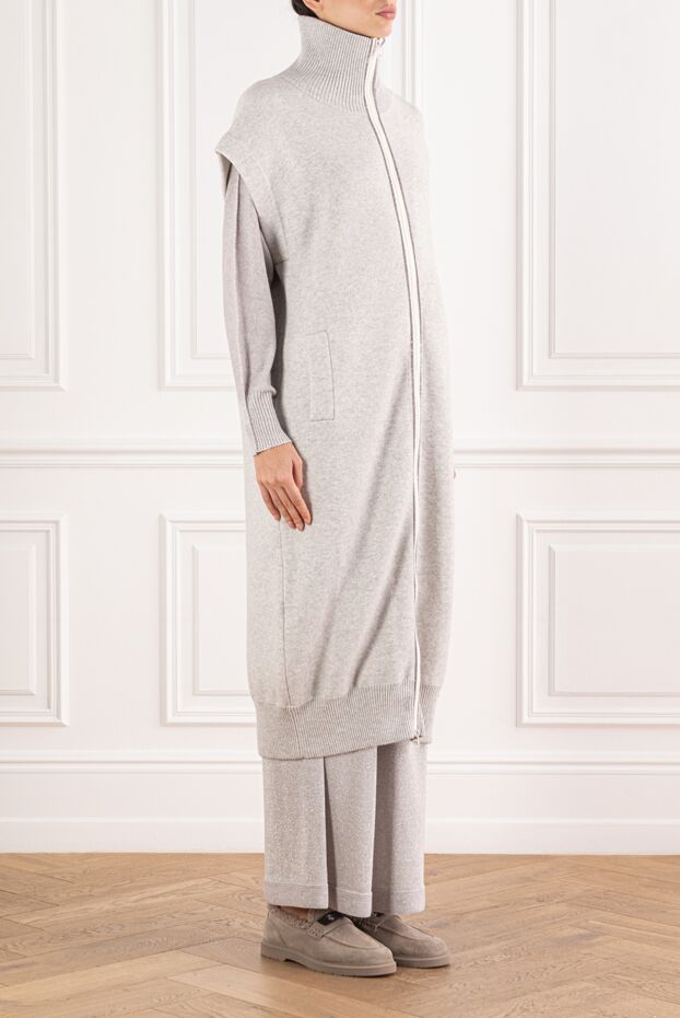 Brunello Cucinelli long cashmere cardigan in a soft light palette 191342 - photo 3