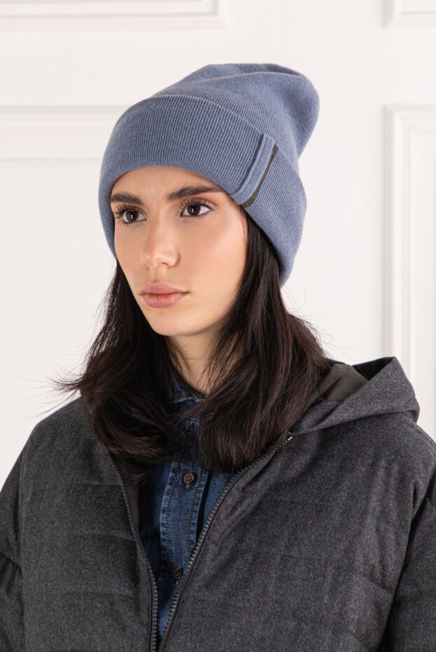 Brunello Cucinelli soft cashmere beanie hat with a thick knit 191350 - photo 2