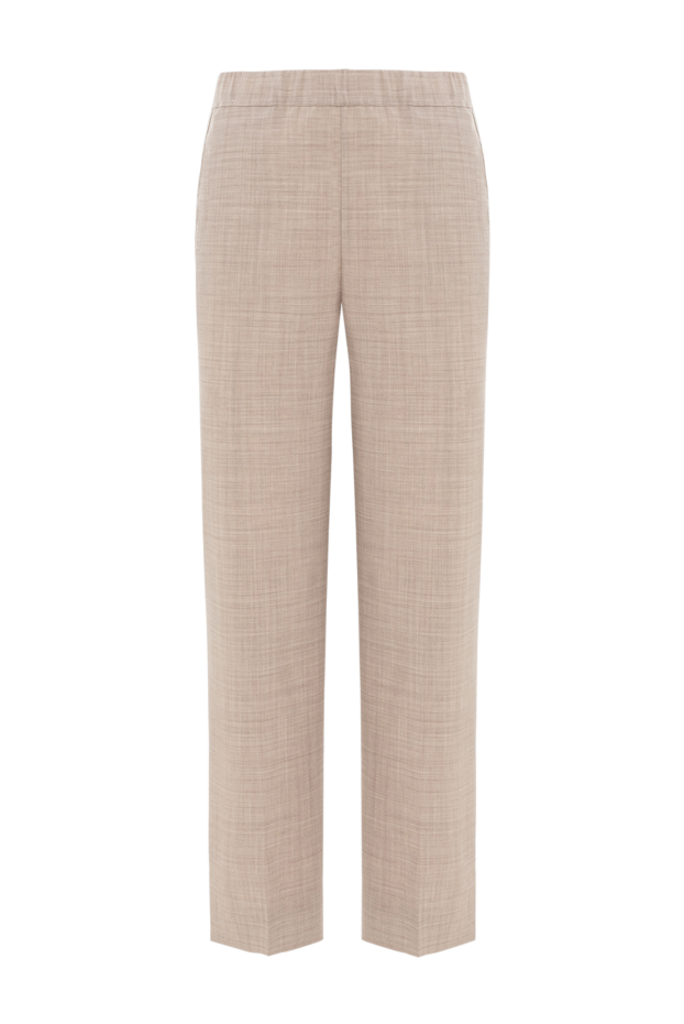 D.Exterior trousers made of soft light beige wool with a straight cropped cut 191361 - photo 1