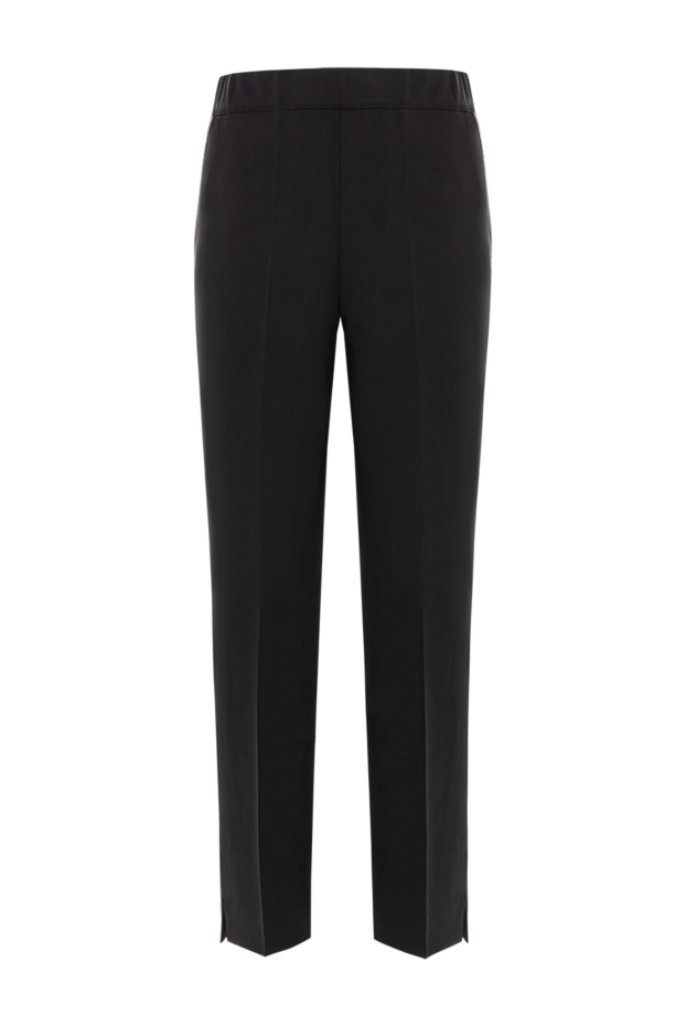 D.Exterior black wool trousers with an elastic waistband and a straight cropped fit 191362 - photo 1
