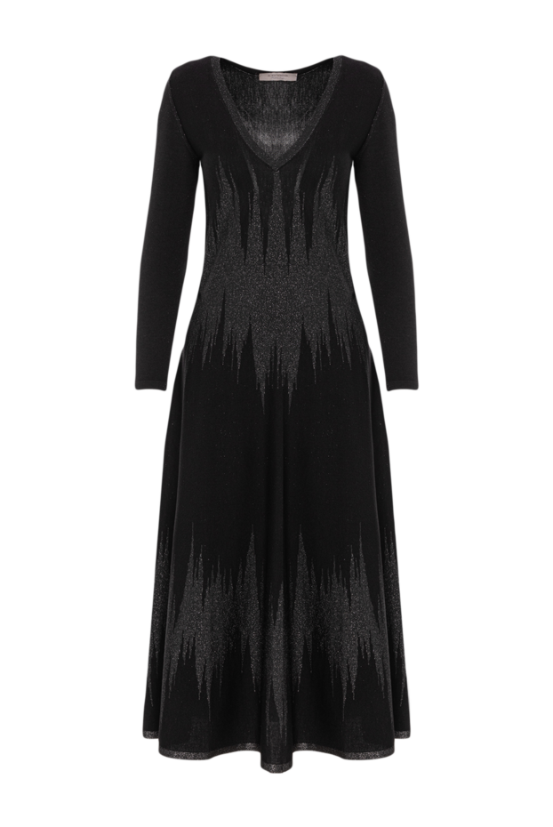 D.Exterior black dress made of fine knitwear with a shimmering effect 191369 - photo 1
