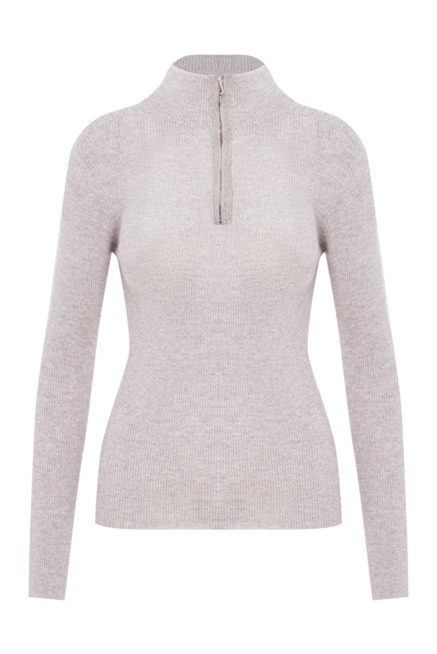 D.Exterior light gray wool polo with a shiny zipper
191379 - photo 1
