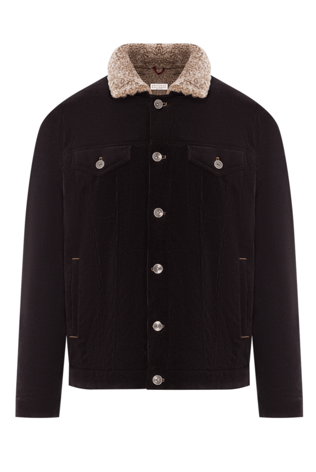 Brunello Cucinelli төрт қалталы және қой терісінен жасалған астары бар вельвет күртеше 191397 - фото 1