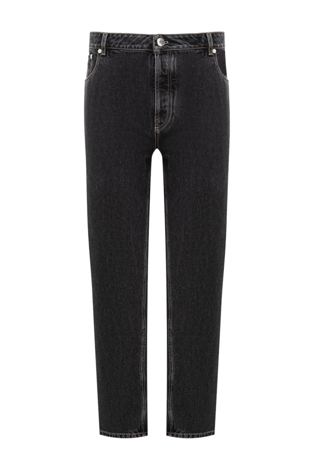 Brunello Cucinelli black men's straight-leg jeans with contrast stitching
191407 - photo 1