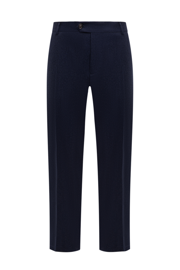 Brunello Cucinelli classic navy blue wool trousers with creases 191412 - photo 1