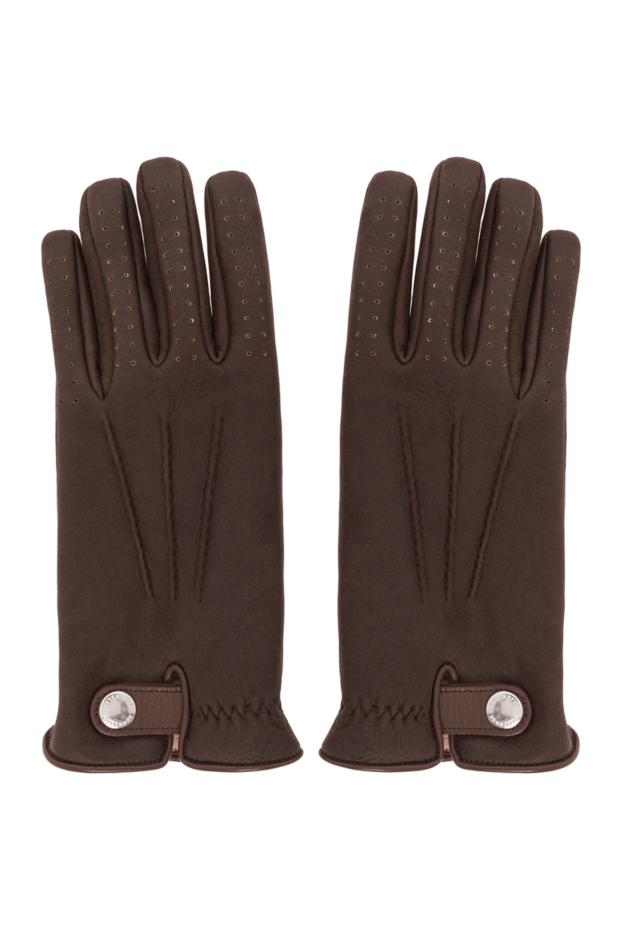 Brunello Cucinelli brown suede gloves with fur 191417 - photo 1