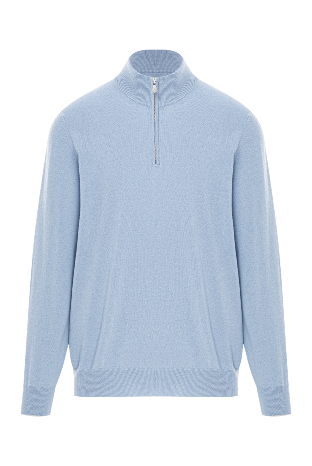 Brunello Cucinelli men's blue cashmere zip-up sweater
191423 - photo 1