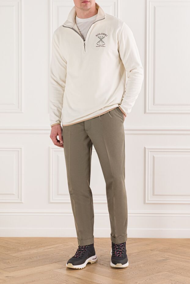 Brunello Cucinelli fleece trouser with embroidered logo and half-zip closure
 191426 - photo 2
