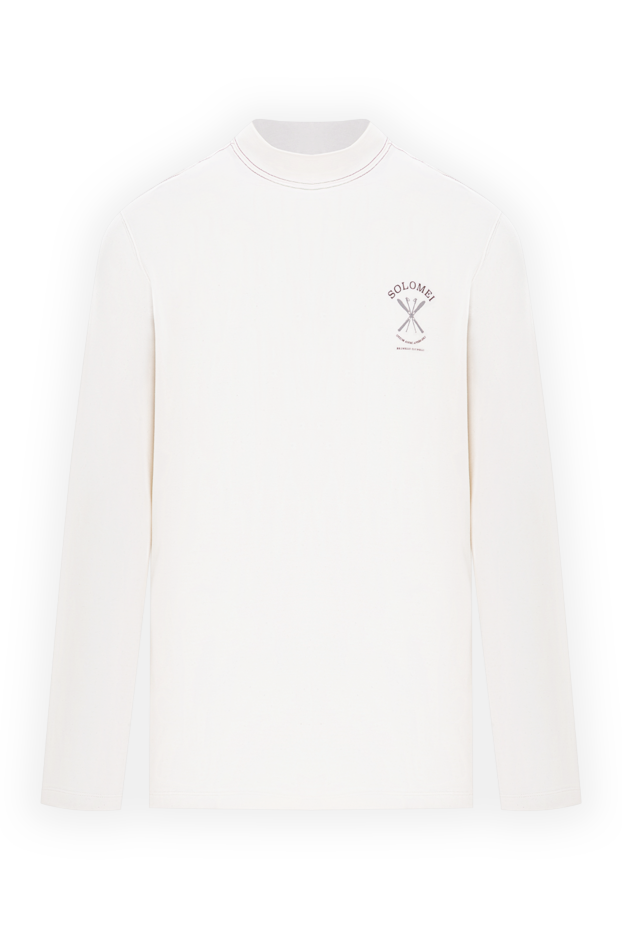 A light-colored silk sweatshirt with a simple logo - photo 1