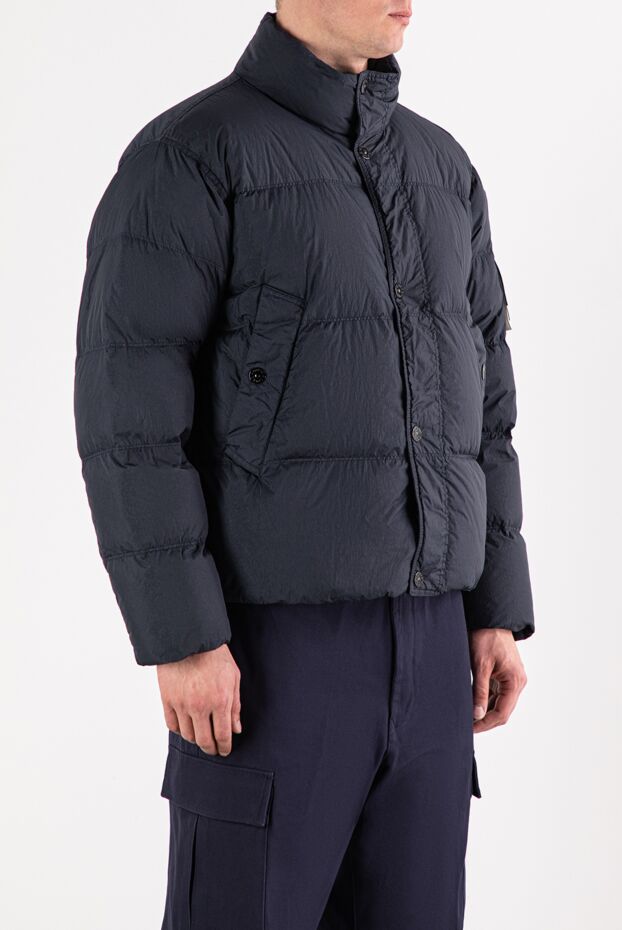 Stone Island темно-серый пуховик с высоким воротником и пуговицами 191449 - фото 3
