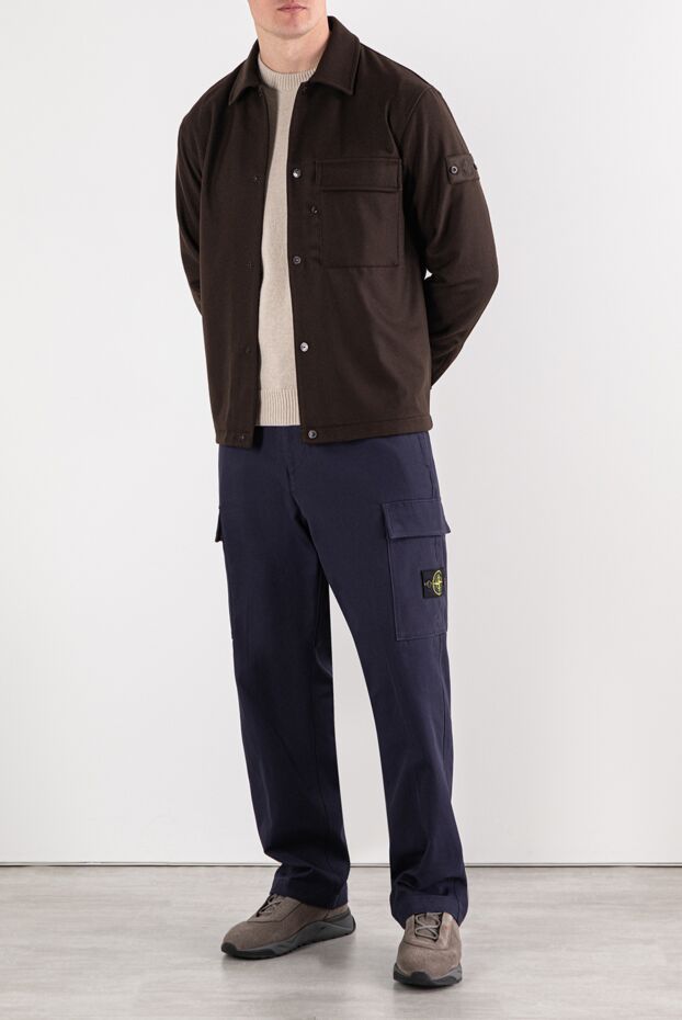 Stone Island brown shirt jacket made of thick material with buttons 191451 - photo 2