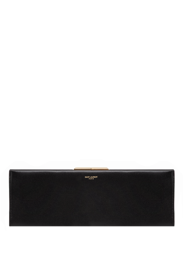 Saint Laurent большой черный клатч midnight из гладкой кожи 191455 - фото 1