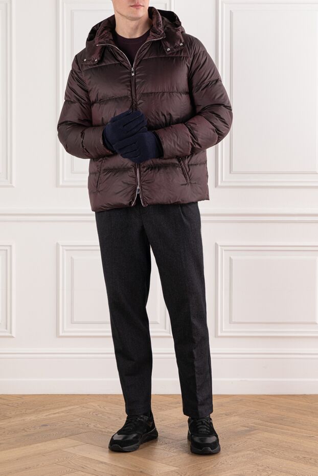 Tombolini burgundy down jacket with a hood and zipper
 191471 - photo 2