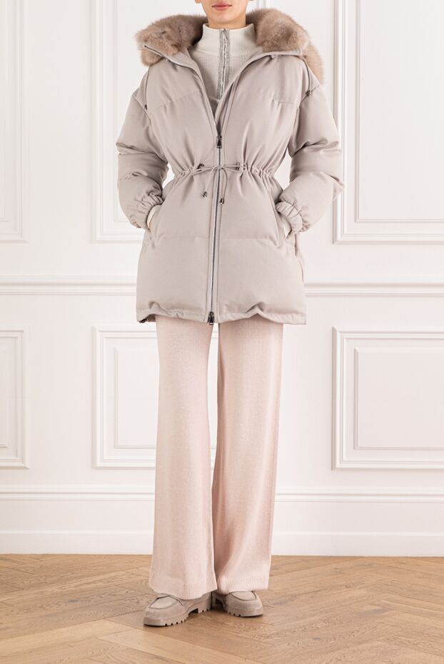 FG Furs women's beige cashmere jacket with sable lining
 191560 - photo 2