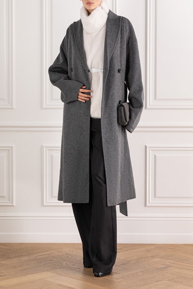 FG Furs natural mink fur vest with a stand-up collar, white
 191565 - photo 2