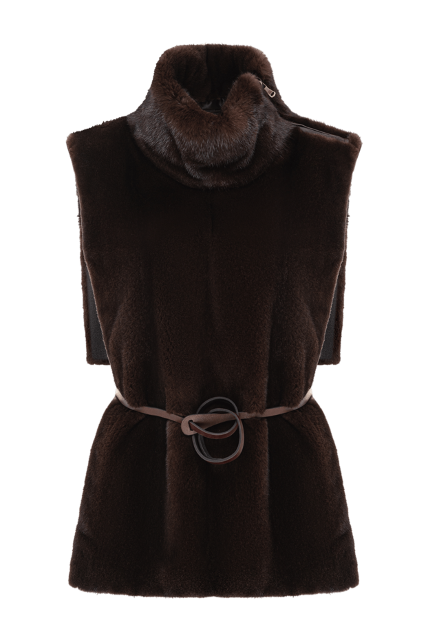 FG Furs brown smooth mink vest with a stand-up collar
191567 - photo 1