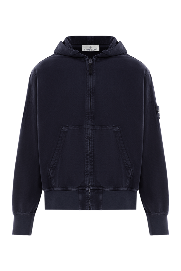 Stone Island худи из органического хлопка-панамы с ребристыми вставками и карманами 191568 - фото 1