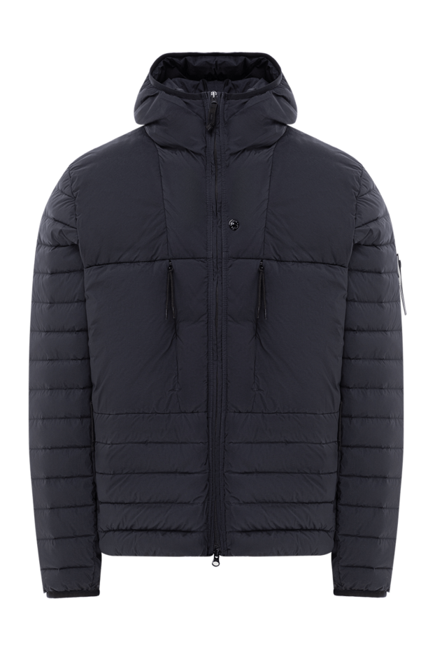 Stone Island пуховик глубокого синего цвета с горизонтальной стежкой 191571 - фото 1