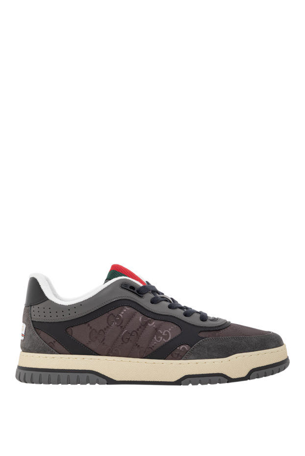 Gucci re-web men's nylon sneakers with suede trim, gray
191586 - photo 1