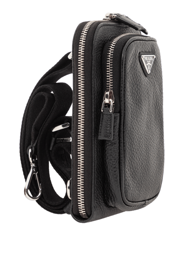 Prada black leather smartphone bag with logo
 191606 - photo 3