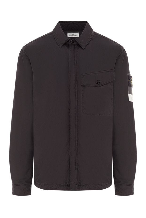 Stone Island нейлоновая куртка-рубашка черного цвета с нагрудным карманом 191609 - фото 1