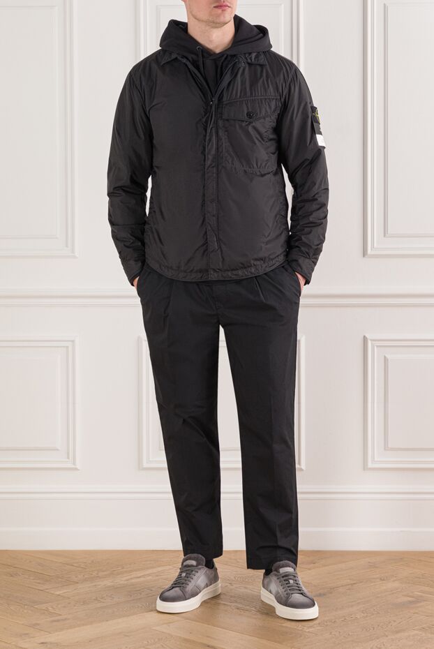 Stone Island нейлоновая куртка-рубашка черного цвета с нагрудным карманом 191609 - фото 2
