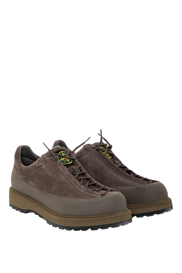 Stone Island lace-up sneakers with a rubber welt and lugged sole, green
 191610 - photo 3