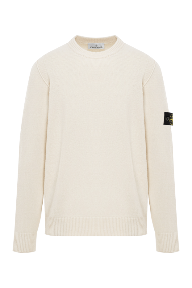 Stone Island white knitted sheepskin jumper with a round neck 191615 - photo 1