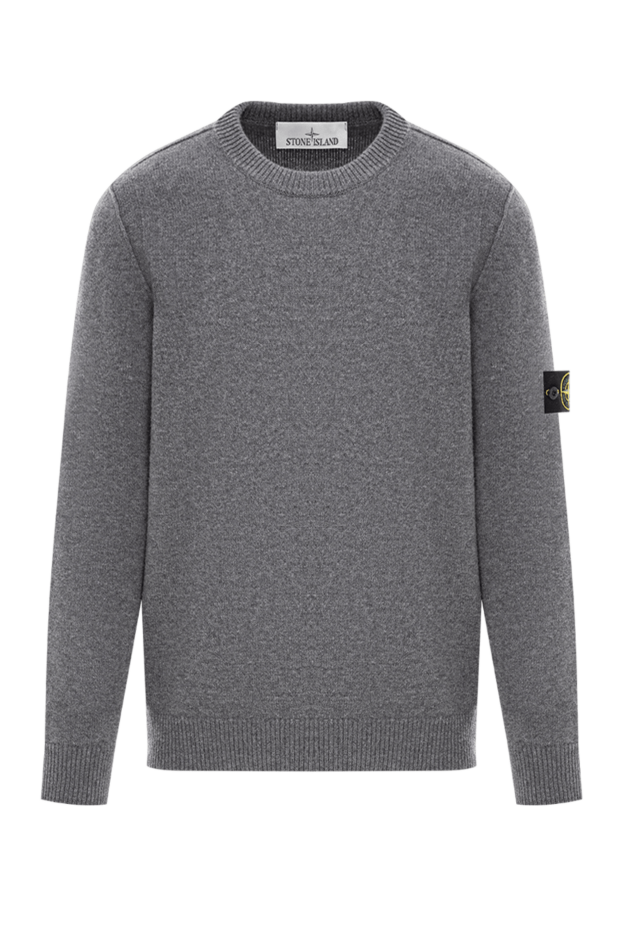 Stone Island knitted jumper in grey sheep wool with a round neckline 191616 - photo 1