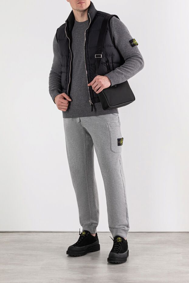 Stone Island knitted jumper in grey sheep wool with a round neckline 191616 - photo 2