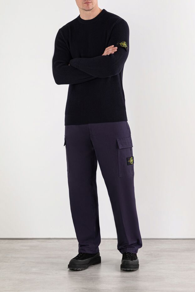 Stone Island knitted jumper with a round neck in rws wool yarn with a ribbed pattern 191618 - photo 2