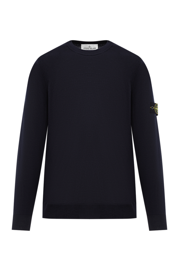 Stone Island knitted blue jumper with a round neck in lightweight pure wool 191620 - photo 1