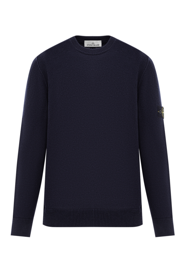 Stone Island knitted blue lambswool jumper with a round neck 191622 - photo 1