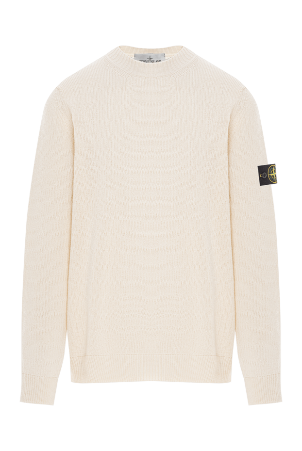 Stone Island вязаный джемпер с круглым вырезом из органического хлопка белый 191625 - фото 1