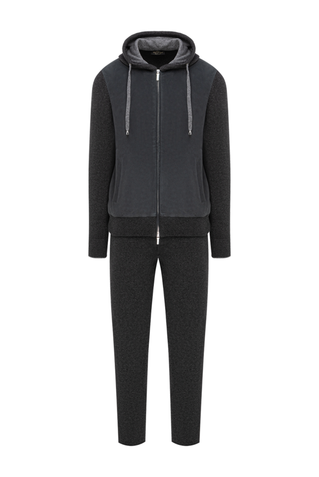 Cesare di Napoli gray knitted viscose and cashmere wool suit with a hood
191638 - photo 1