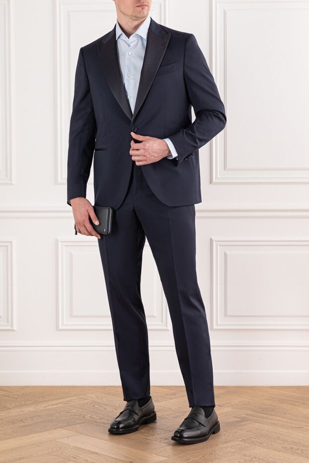 Sartoria Latorre dark blue wool tuxedo with satin lapels 191644 - photo 2