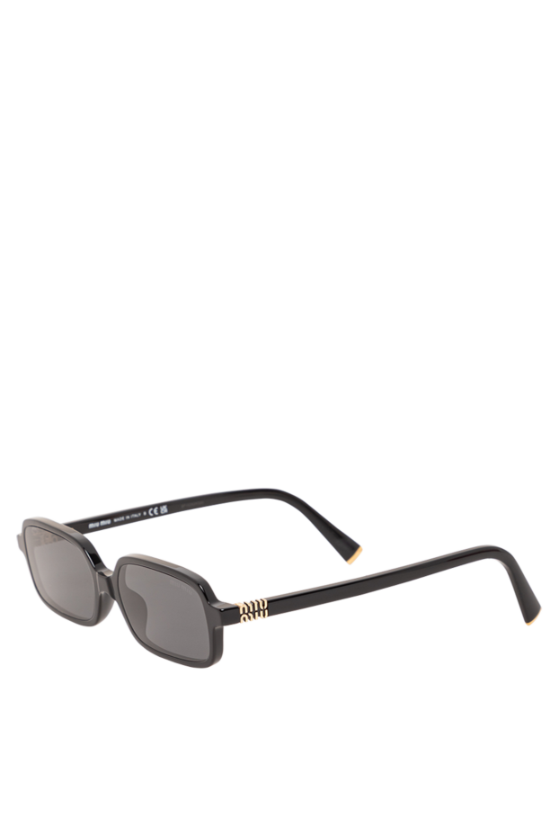 Miu Miu black rectangular sunglasses with a gold brand logo 191674 - photo 3