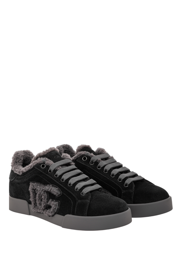 Dolce & Gabbana portofino light sneakers in black calfskin and sheepskin 191698 - photo 3