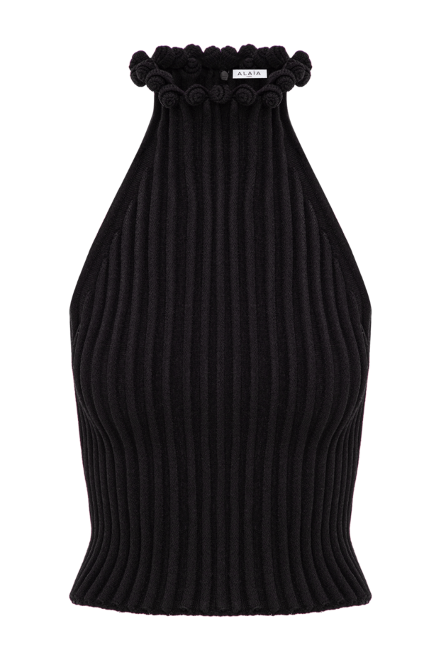 Alaia textured black top with a distinctive knit collar
191702 - photo 1