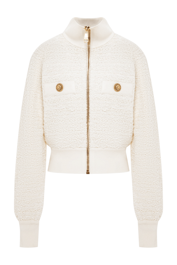 Balmain women's white tweed bomber jacket 191717 - photo 1