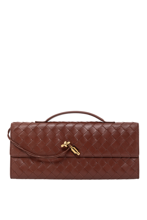 Bottega Veneta клатч светло-коричневый с верхней ручкой из мягкой кожи intrecciato 191737 - фото 1