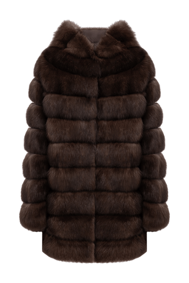 Giorgio Magnani sable fur coat with a voluminous hood and horizontal inserts 191775 - photo 1