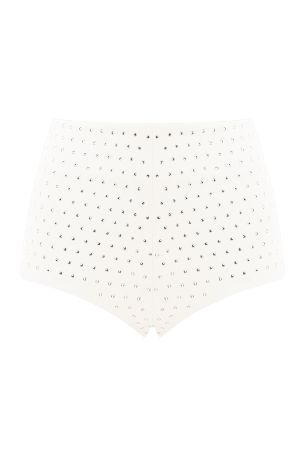 The Andamane tami crystal shorts in white wool and gabardine blend 191805 - photo 1