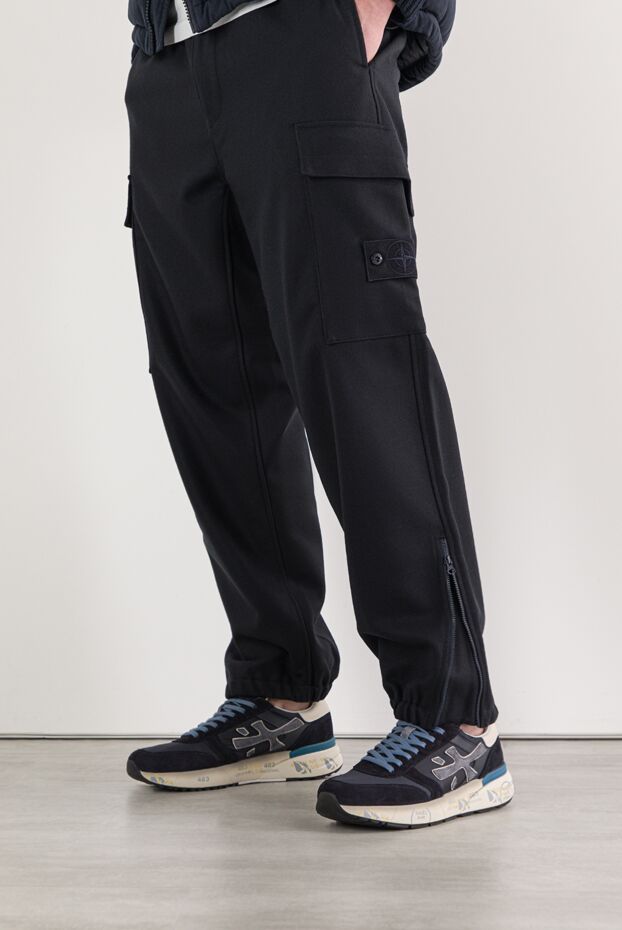 Premiata mick 7716 көк күдері және шынайы былғарыдан жасалған кроссовкалар 191832 - фото 2