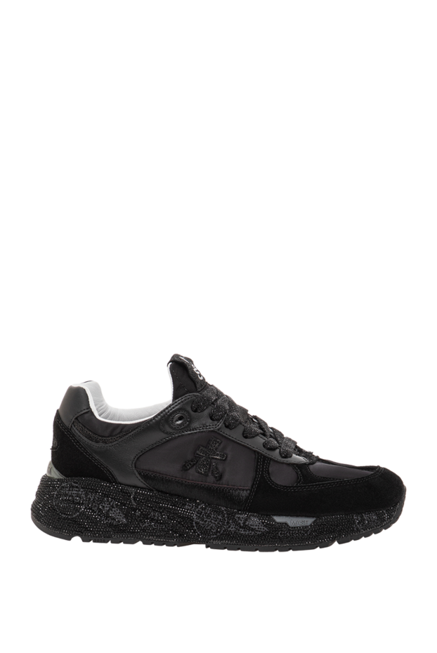 Premiata mased 7822 қара әйелдер былғары және тоқыма кроссовкалары 191842 - фото 1
