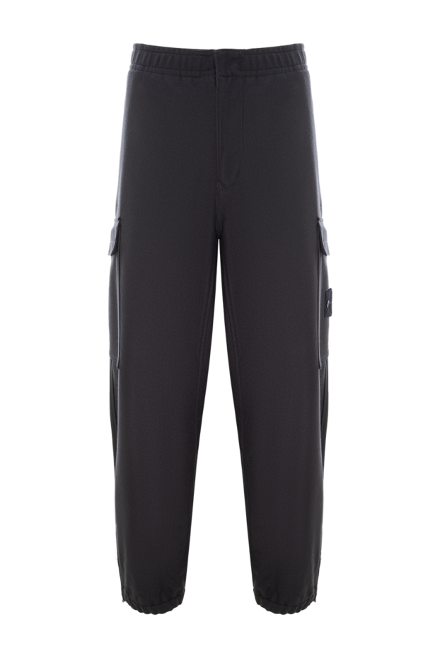 Stone Island ghost carded wool nylon flannel cargo pants in blue 191855 - photo 1