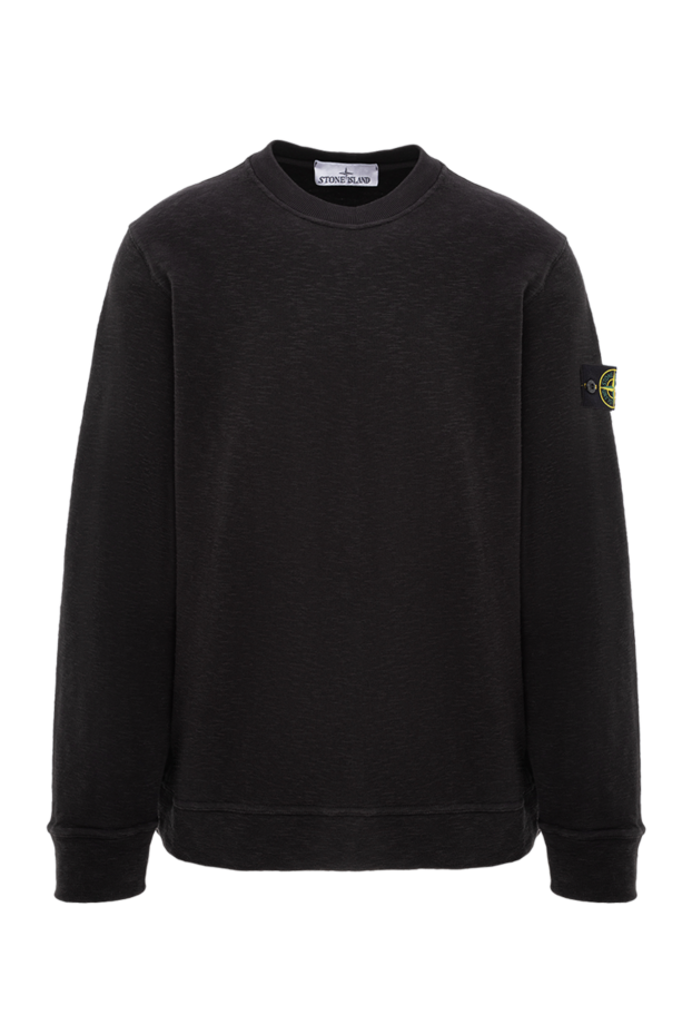 Stone Island чёрный свитшот с текстурной поверхностью и нашивкой
191862 - фото 1