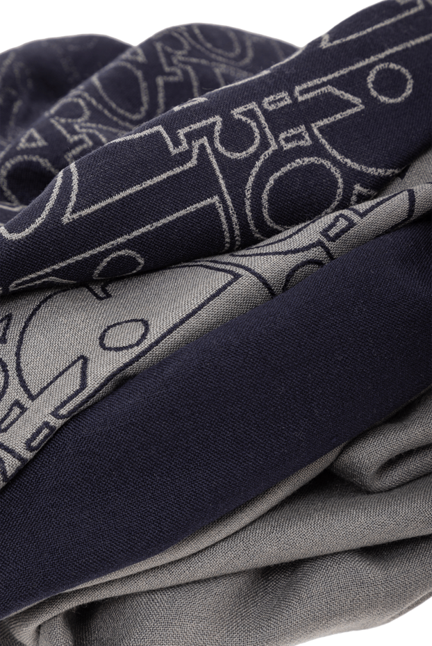 Dior gradient gravity scarf in navy blue and grey wool and silk. 191885 - photo 3