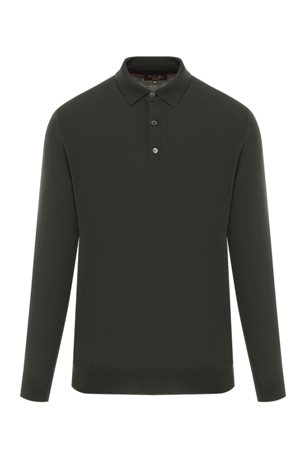 Loro Piana wish ultrafine wool long sleeve polo in green 191939 - photo 1